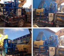 挖機(jī)機(jī)油過濾使用真空濾油機(jī)